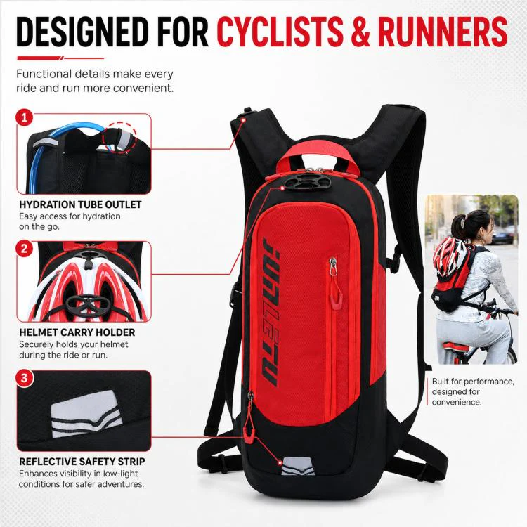 JUNLETU Hiking Trail Running Mountaineering Backpack Running Fitness Outdoor Cycling Hydration Pack(Yellow) - Image 8
