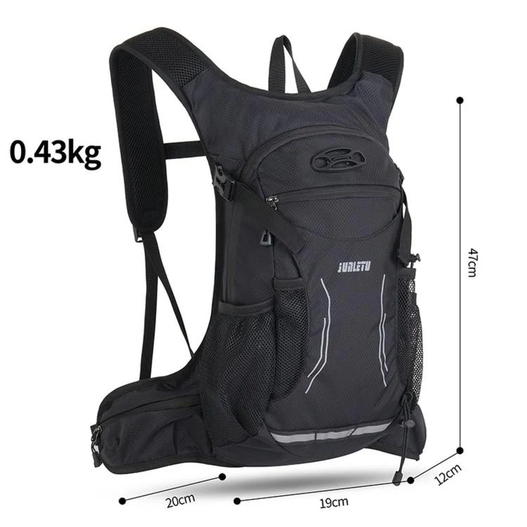 JUNLETU Outdoor Sports Cycling Backpack Waterproof Nylon Lightweight Breathable Travel Hiking Backpack(Black) - Image 3