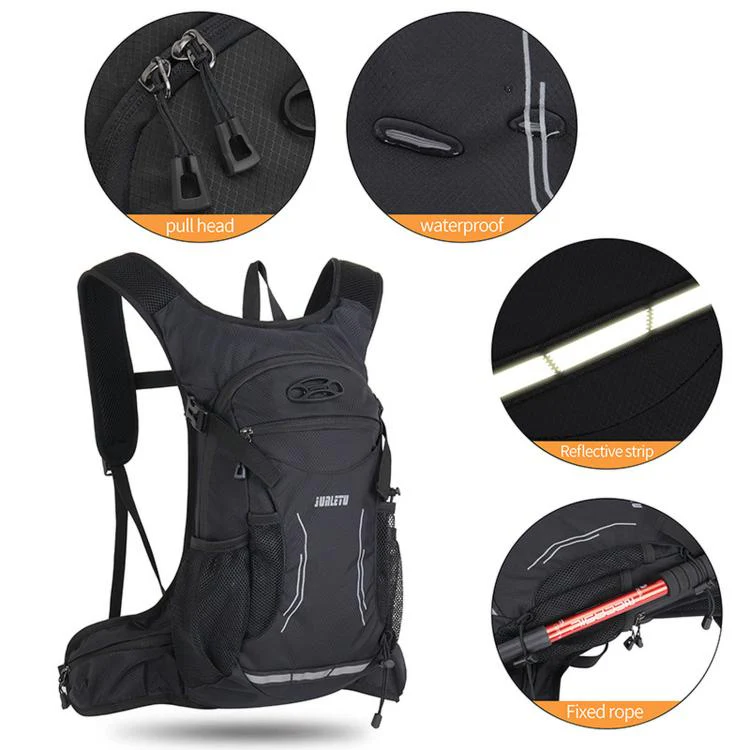 JUNLETU Outdoor Sports Cycling Backpack Waterproof Nylon Lightweight Breathable Travel Hiking Backpack(Gray) - Image 5