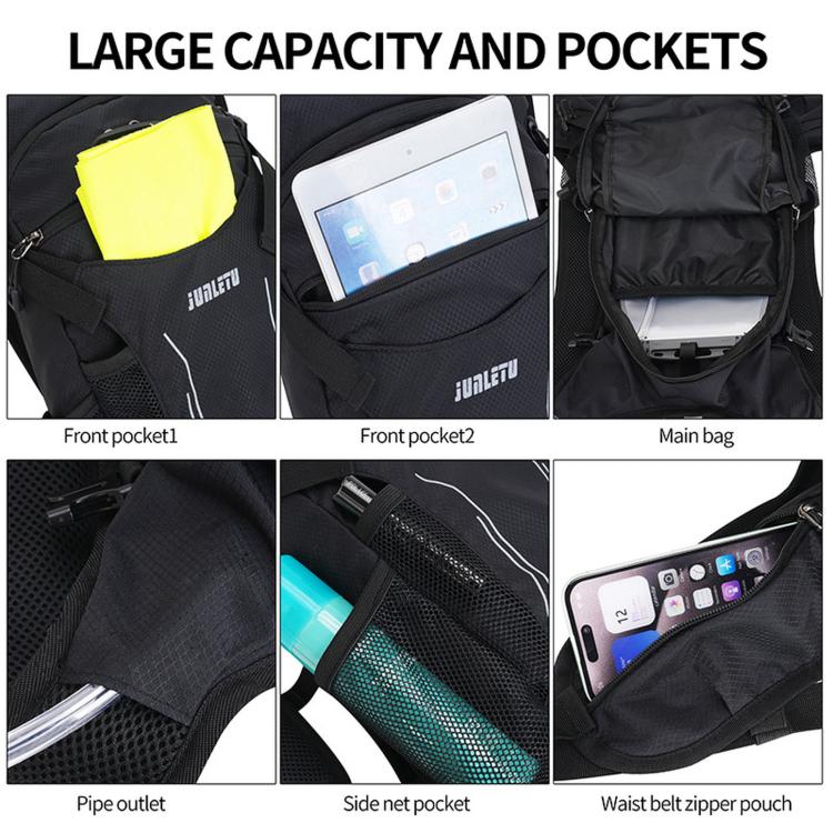 JUNLETU Outdoor Sports Cycling Backpack Waterproof Nylon Lightweight Breathable Travel Hiking Backpack(Gray) - Image 8
