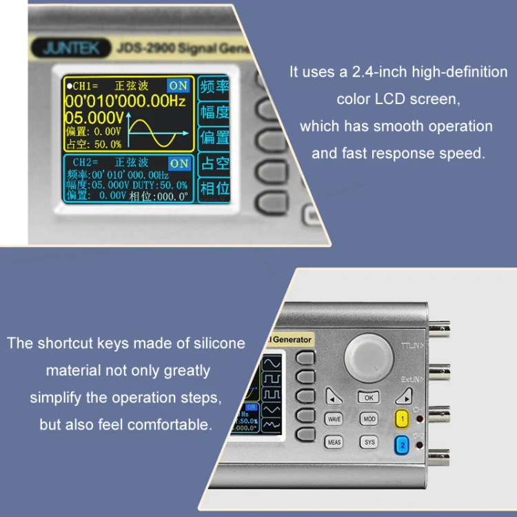 JUNTEK Programmable Dual-Channel DDS Function Arbitrary Waveform Signal Generator, Frequency: 60MHz(US Plug) - Image 7