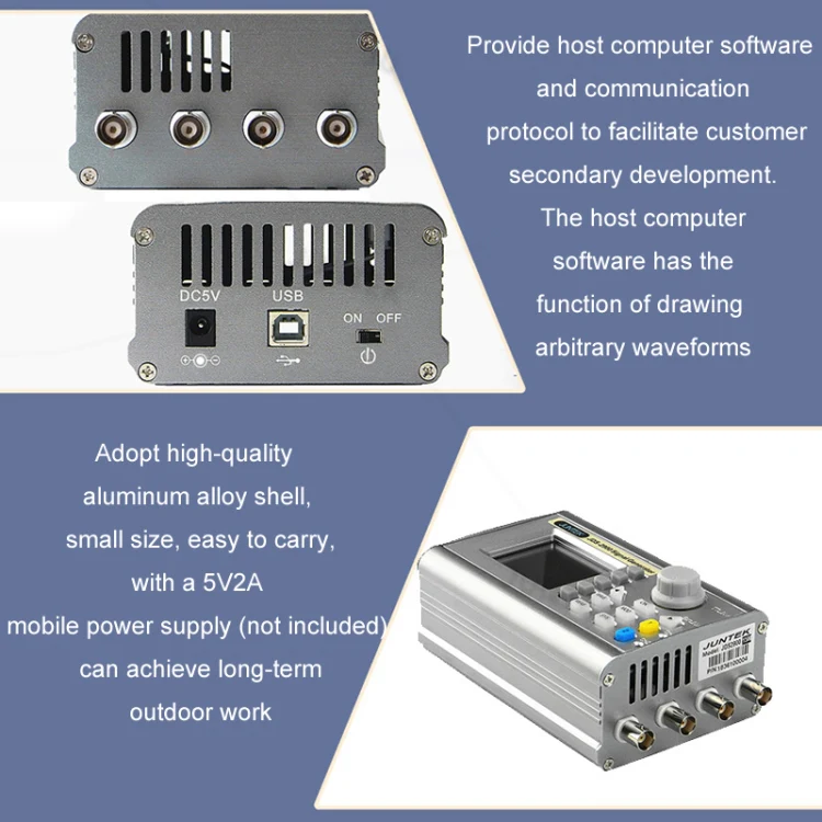 JUNTEK Programmable Dual-Channel DDS Function Arbitrary Waveform Signal Generator, Frequency: 60MHz(US Plug) - Image 8