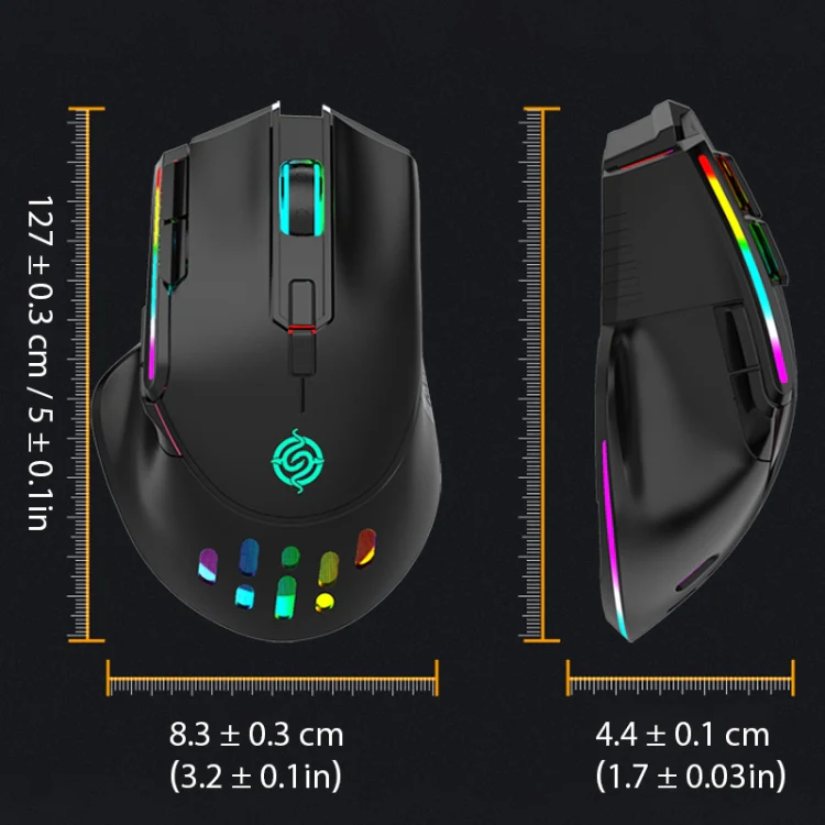 K-Snake BM520 9-button 3200DPI 2.4G RGB Wireless Dual-mode Gaming Mouse(White) - Image 3