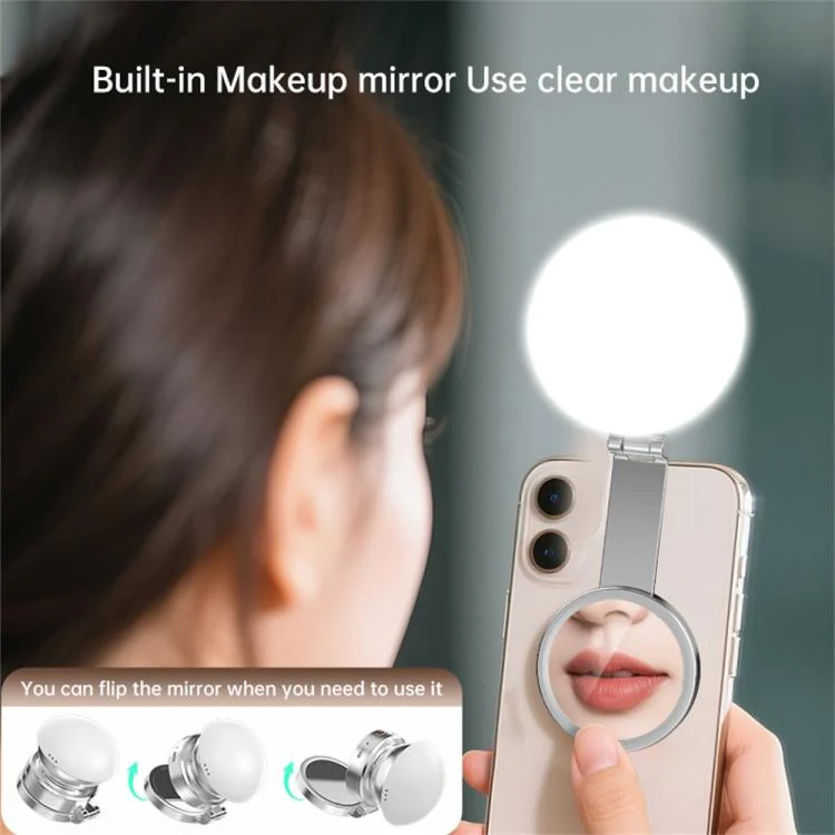 K08 3-Color Temperature Phone Photography Light 360 Degree Foldable Selfie Magnetic LED Ring Light - Image 12