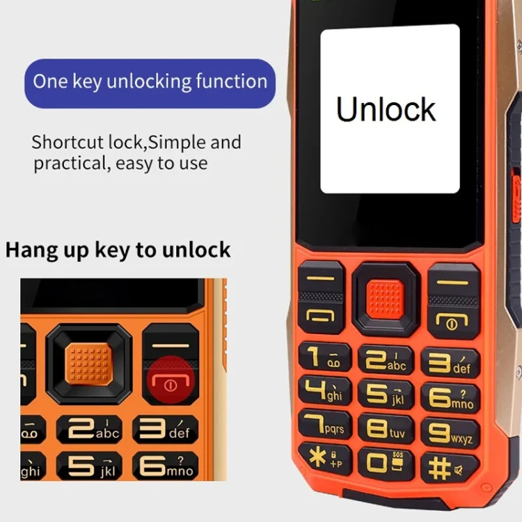 K1+ 4G Elder Rugged Phone, 2.6 inch, 1500mAh Battery, LED Flashlight, Network: 4G, Dual SIM, SOS, Plug:UK Plug(Orange) - Image 15