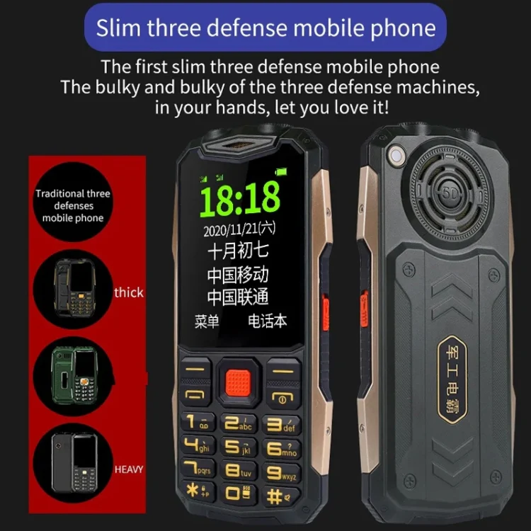 K1+ 4G Elder Rugged Phone, 2.6 inch, 1500mAh Battery, LED Flashlight, Network: 4G, Dual SIM, SOS, Plug:US Plug(Orange) - Image 4