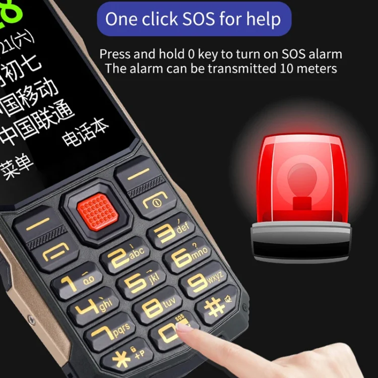 K1+ 4G Elder Rugged Phone, 2.6 inch, 1500mAh Battery, LED Flashlight, Network: 4G, Dual SIM, SOS, Plug:US Plug(Red) - Image 12