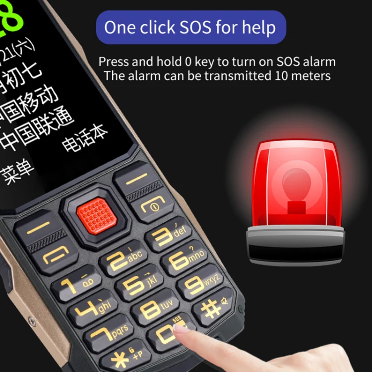 K1 Triple Proofing Elder Phone, Waterproof Shockproof Dustproof, 4800mAh Battery, 2.4 inch, 21 Keys, Bluetooth, LED Flashlight, FM, SOS, Dual SIM, Network: 2G (Red) - Image 6