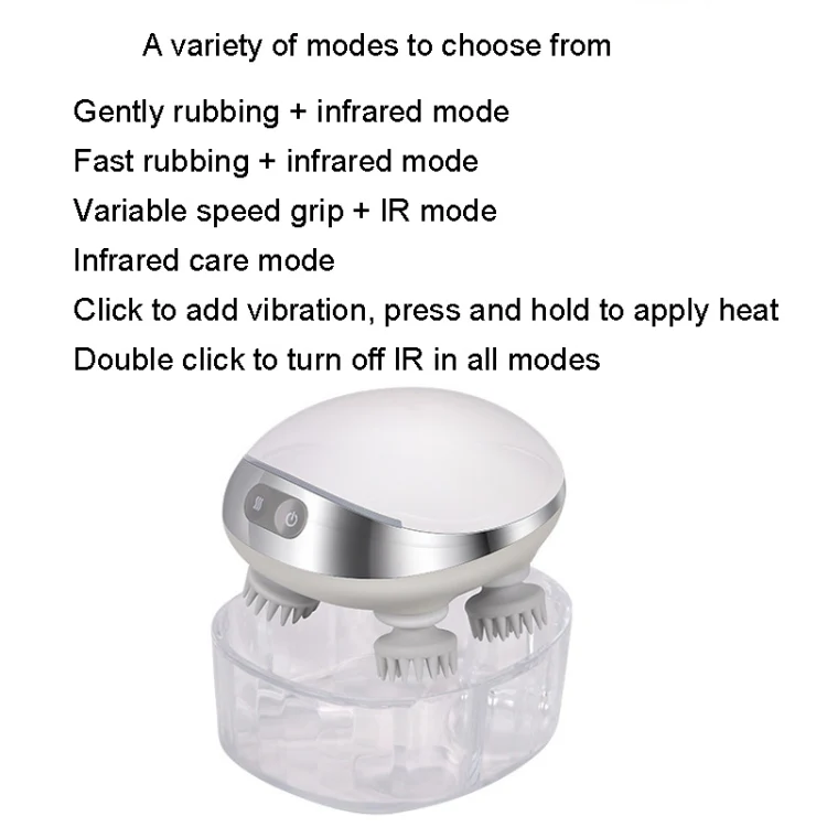 K111 Hot Compress Red Light Head Massager Electric Kneading Vibration Waterproof Head Instrument, Size: English Version(White) - Image 3