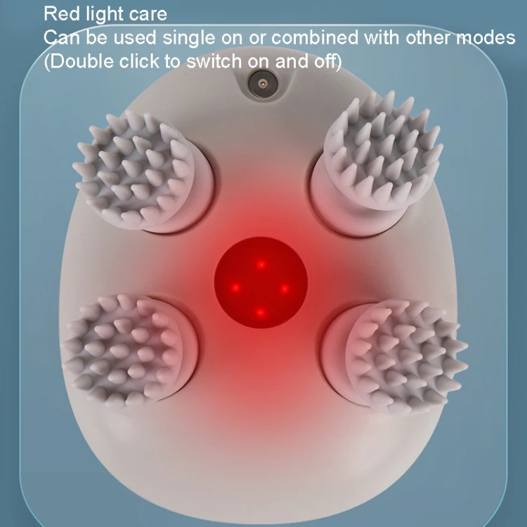 K111 Hot Compress Red Light Head Massager Electric Kneading Vibration Waterproof Head Instrument, Size: English Version(White) - Image 8