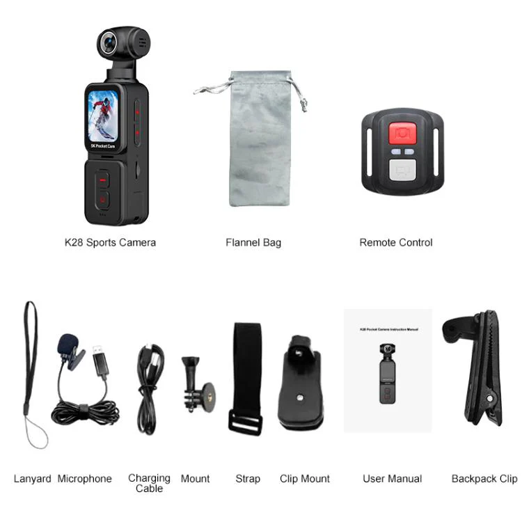 K28 1.69 inch IPS Screen 5K High Definition Video Recording Gimbal Camera(Black) - Image 11