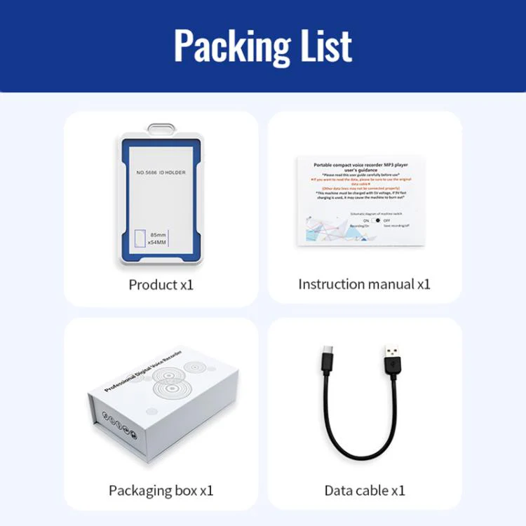 K3A Work Badge ID Holder AI Voice Recorder Support AIREC-APP, Memory:64GB(White) - Image 8