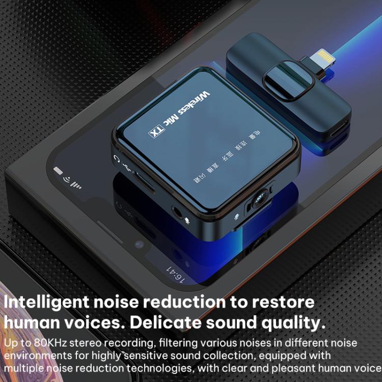 K63 2 in 1 Square Lavalier Wireless Microphone Live Audio Recording, Model:8 Pin Plug - Image 10