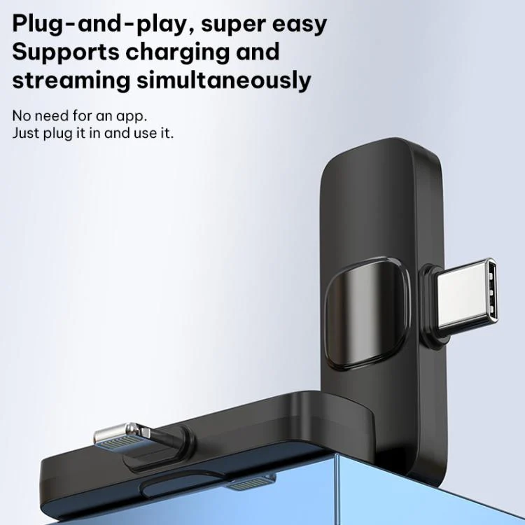 K63 2 in 1 Square Lavalier Wireless Microphone Live Audio Recording, Model:8 Pin Plug - Image 12
