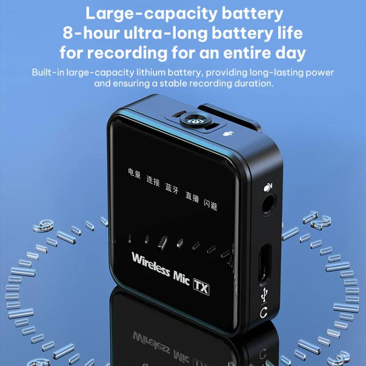 K63 2 in 1 Square Lavalier Wireless Microphone Live Audio Recording, Model:8 Pin Plug - Image 14