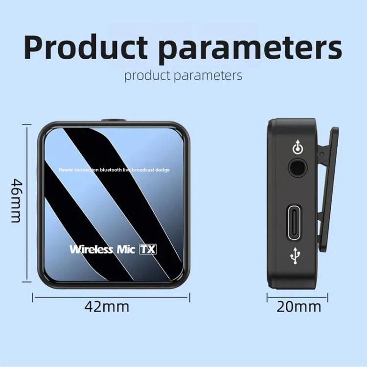 K63 2 in 1 Square Lavalier Wireless Microphone Live Audio Recording, Model:8 Pin Plug - Image 17