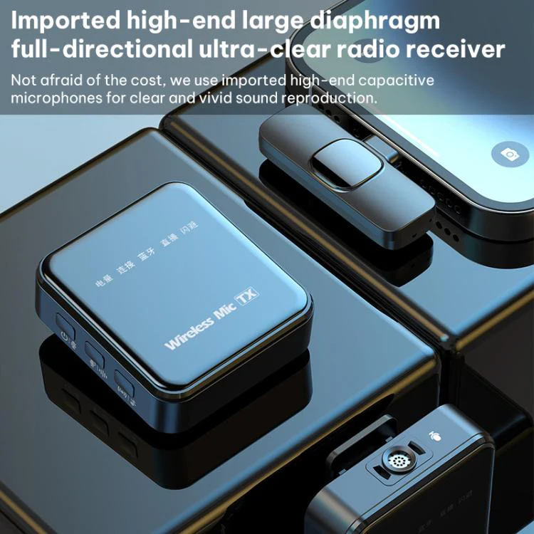 K63 2 in 1 Square Lavalier Wireless Microphone Live Audio Recording, Model:8 Pin Plug - Image 6