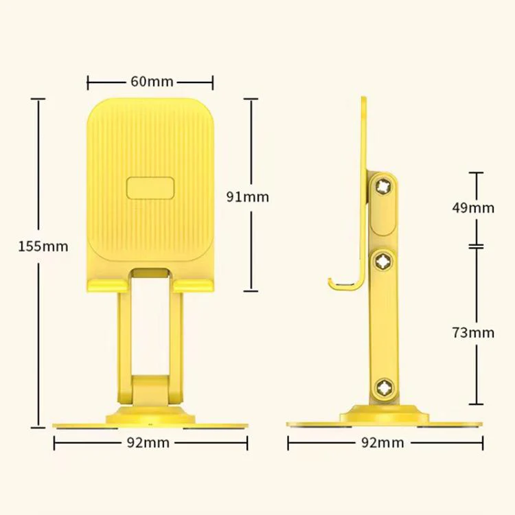 K69 2pcs 360-Degree Rotating Aluminum Alloy Phone Stand Desktop Tablet Folding Stand(Black) - Image 9