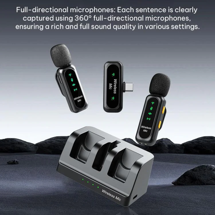 K7 2 in 1 Lavalier Wireless Microphone with Charging Dock, Model:Type-C Plug - Image 3