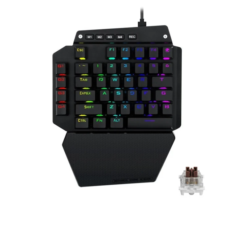 K700 44 Keys RGB Luminous Switchable Axis Gaming One-Handed Keyboard, Cable Length: 1m(Tea Shaft) - Image 2