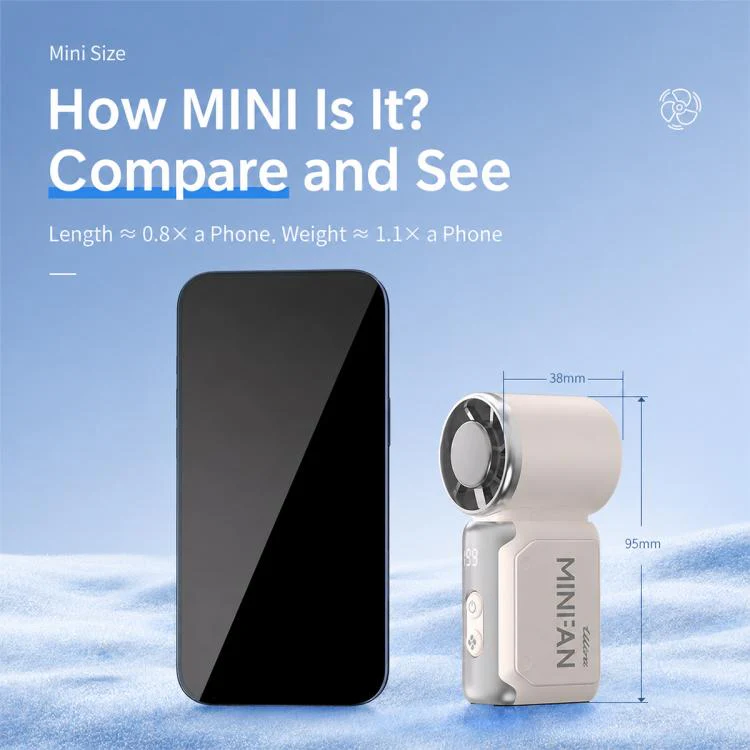 K813 Mini High Speed ??Cooling Fan with Digital Display(Black) - Image 10