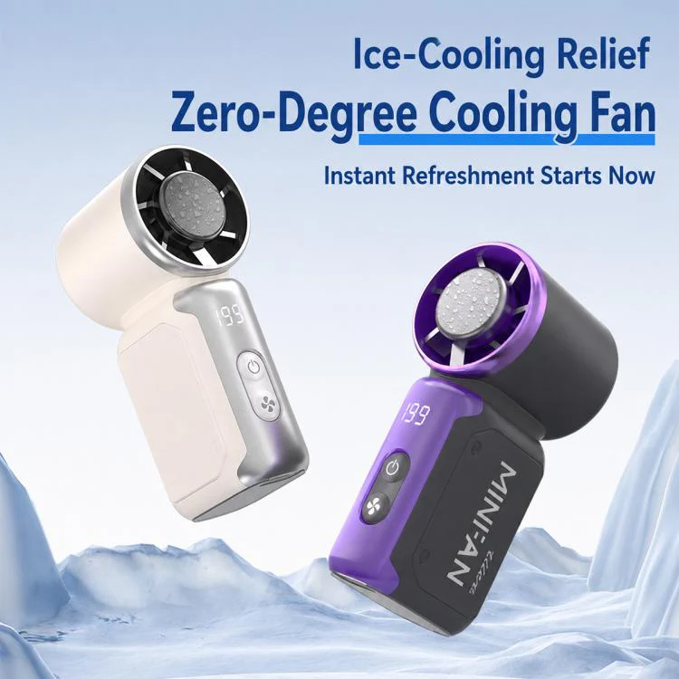 K813 Mini High Speed ??Cooling Fan with Digital Display(Purple) - Image 2