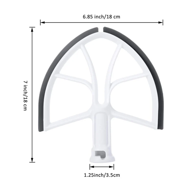 KA-6B For KitchenAid 6-Quart Bowl Lift Stand Mixer Plastic Flat Beater Paddle with Silicone Edges - Image 2