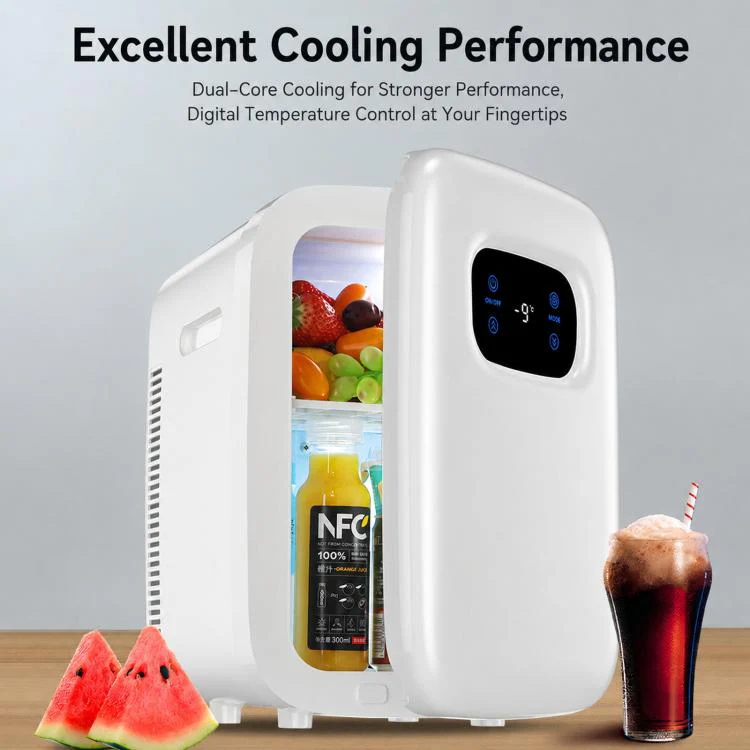 Kaijixiong Dual Core 20L Mini Digital Display Car Fridge Portable Silent Refrigerator For Car & Home Use EU Plug - Image 2