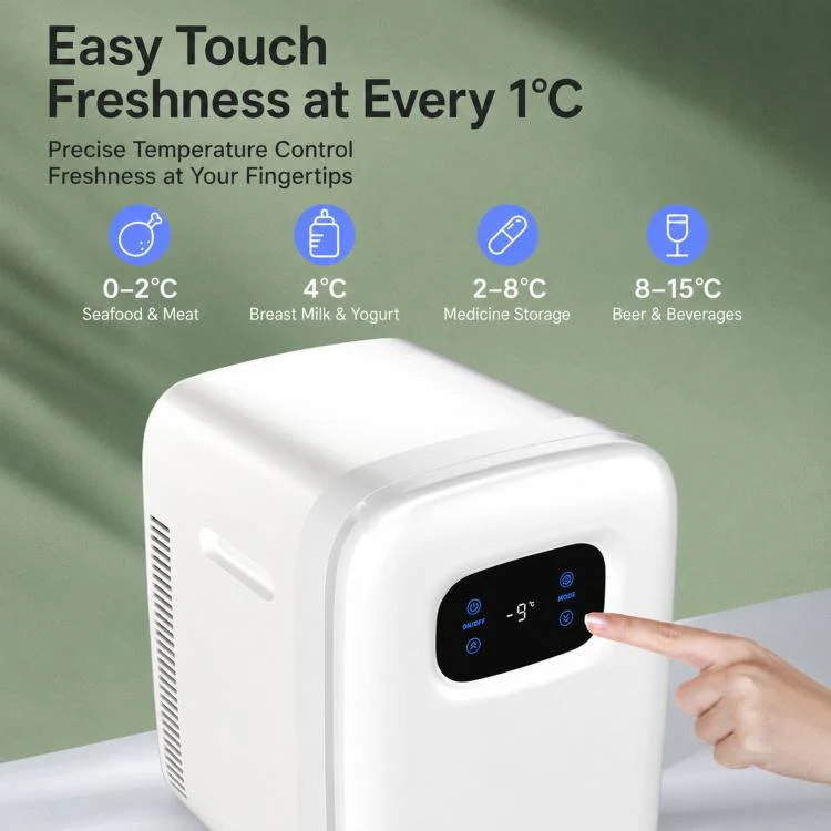 Kaijixiong Dual Core 20L Mini Digital Display Car Fridge Portable Silent Refrigerator For Car & Home Use EU Plug - Image 5