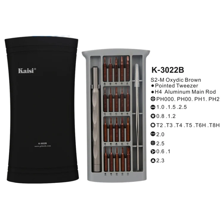 Kaisi K-3022B 22 in1 High Precision Screwdriver Set Magnetic Screwdriver Bits - Image 2