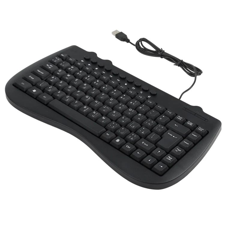 KB-301B Multimedia Notebook Mini Wired Keyboard, Arabic Version (Black) - Image 2