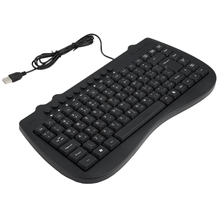 KB-301B Multimedia Notebook Mini Wired Keyboard, Arabic Version (Black) - Image 3