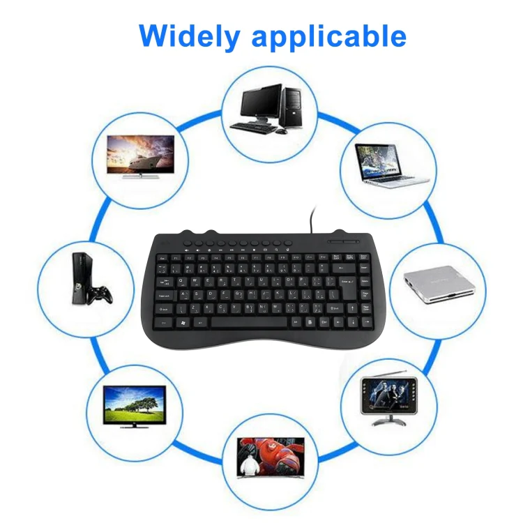 KB-301B Multimedia Notebook Mini Wired Keyboard, Arabic Version (Black) - Image 7