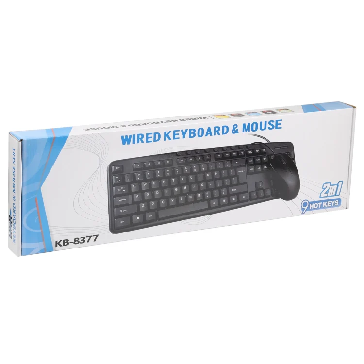 KB-8377 USB Wired Keyboard Mouse Set (Black) - Image 6