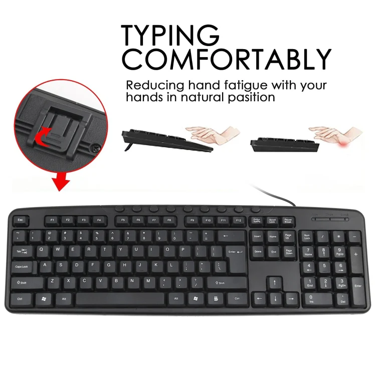 KB-8377 USB Wired Keyboard Mouse Set (Black) - Image 7