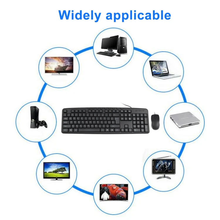KB-8377 USB Wired Keyboard Mouse Set (Black) - Image 8