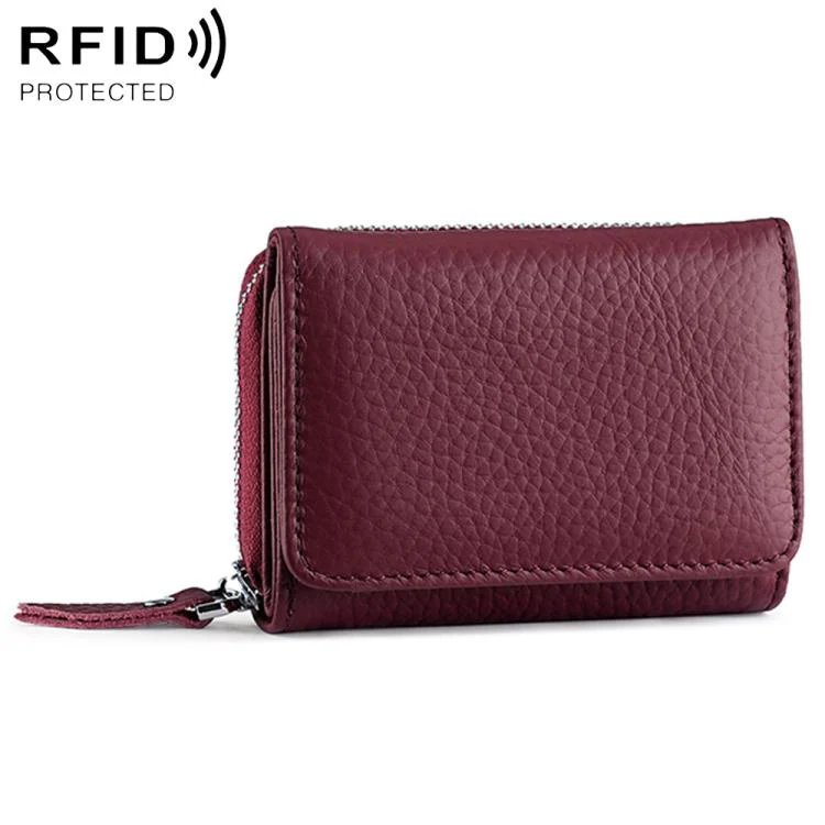 KB100 Tri-fold RFID Multifunctional Storage Bag(Wine Red)