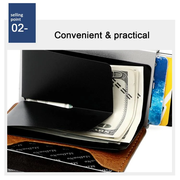 KB237 Carbon Fiber Texture RFID Aluminum Alloy Multi-card Wallet(Black) - Image 7