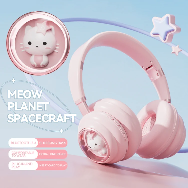 KE-30 RGB Head Mounted Wireless Bluetooth Headset(Pink) - Image 3