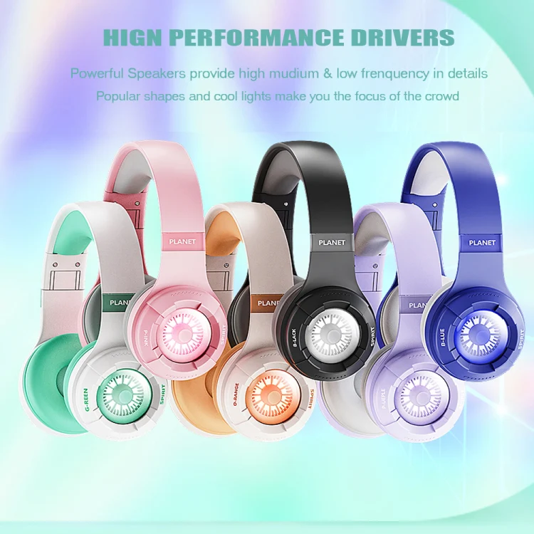 KE25 RGB Light Wireless Stereo Music Bluetooth Headset(Purple) - Image 6