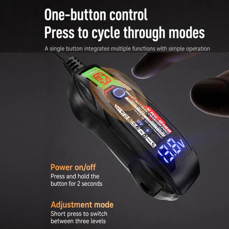 Kewig B12S 6V/12V Motorcycle Battery Charger With Digital Display Screen - Image 7