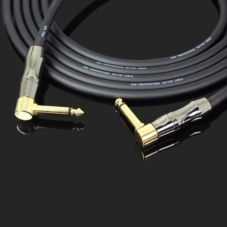 KGR Guitar Cable Keyboard Drum Audio Cable, Specification: 3m(Double Elbow Jack) - Image 2