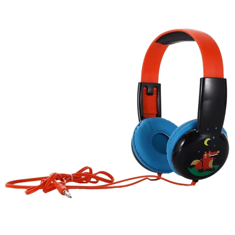 KID101 Portable Cute Children Learning Wired Headphone(Black Red) - Image 2