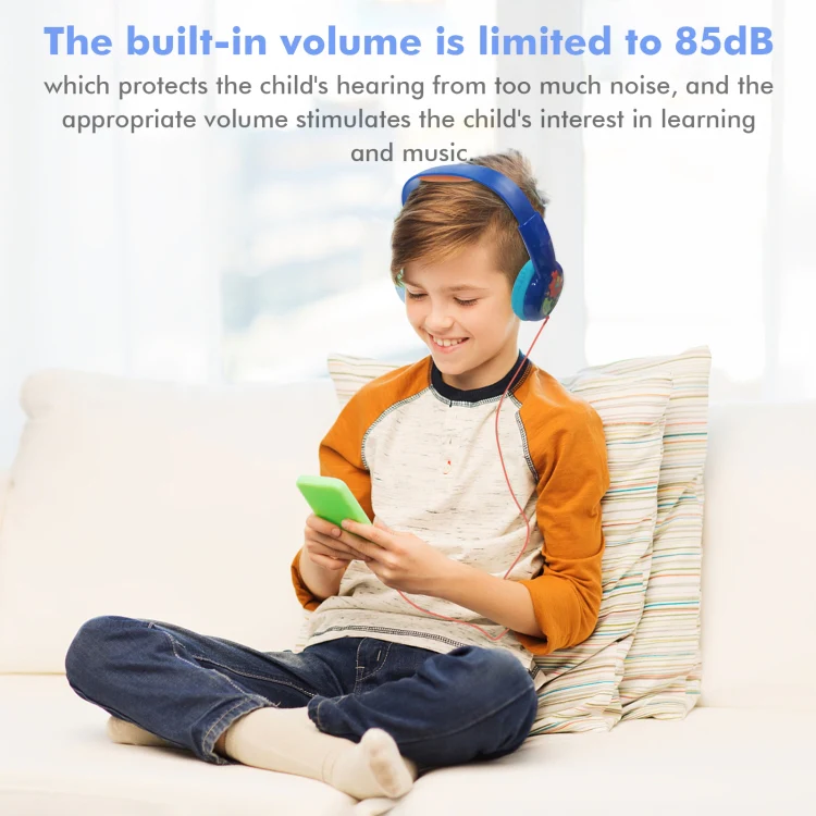 KID101 Portable Cute Children Learning Wired Headphone(Pink Green) - Image 3