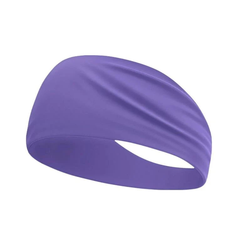 Kids Sweat-Wicking Quick-Dry Headband Milk Silk Widened Sports Running Hair Band(Purple) - Image 2