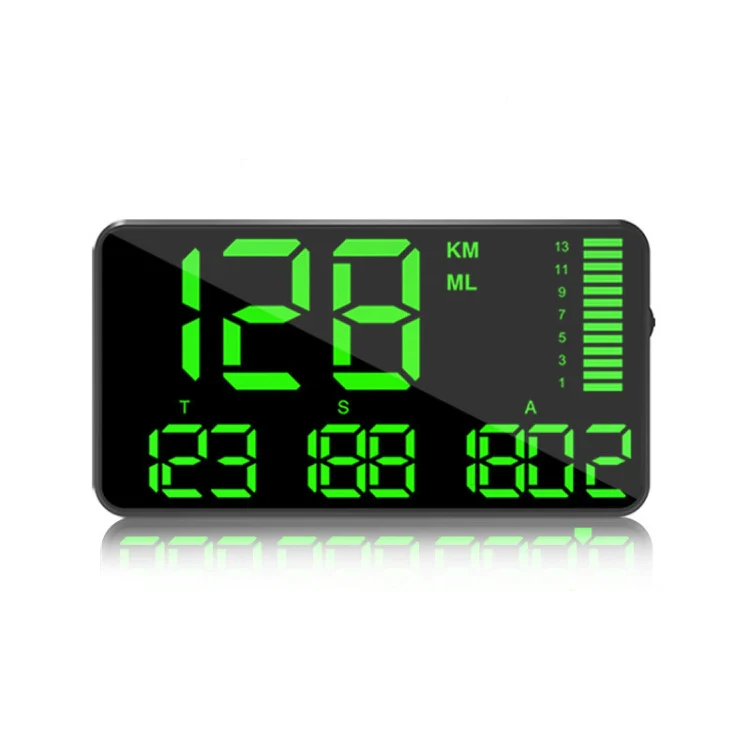 Kingneed C90 5.5inch HUD Car Head-up Display GPS Car Universal Mileage Speed Meter Speeding Alarm / GPS Satellite Speed Measurement(Black)