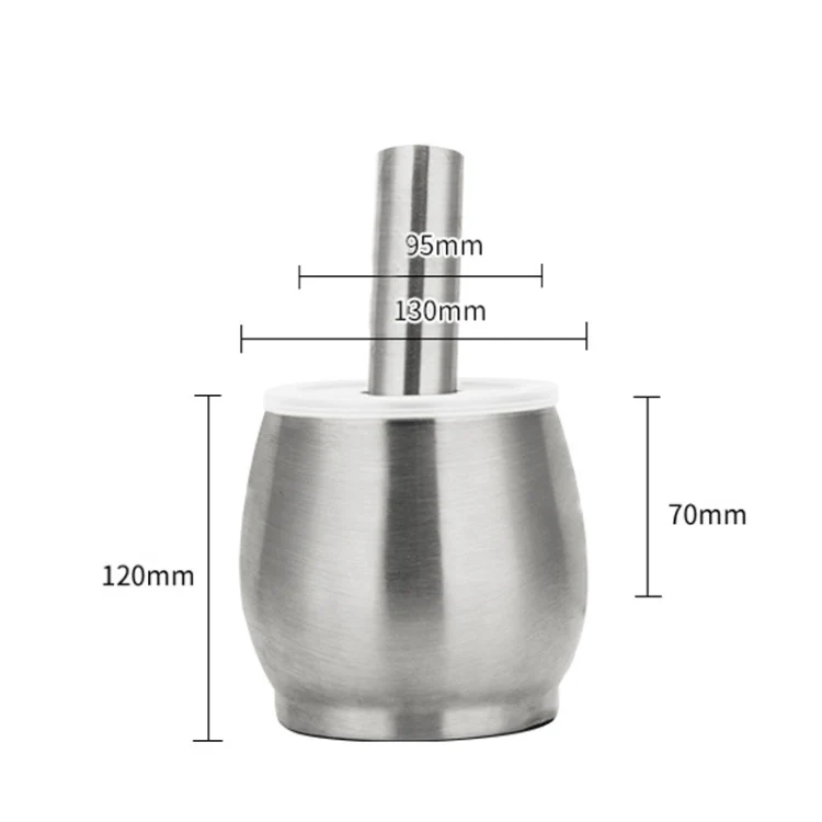 Kitchen 304 Stainless Steel Garlic Masher Spice Bean Nut Grinder, Specification: Large Drum Shape - Image 2