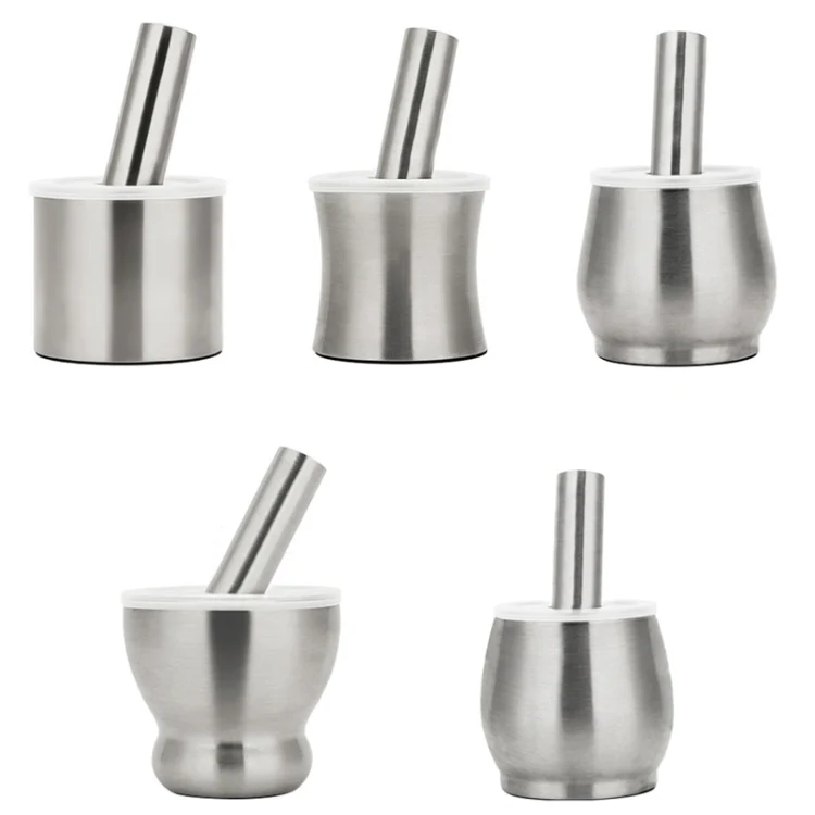 Kitchen 304 Stainless Steel Garlic Masher Spice Bean Nut Grinder, Specification: Large Drum Shape - Image 3