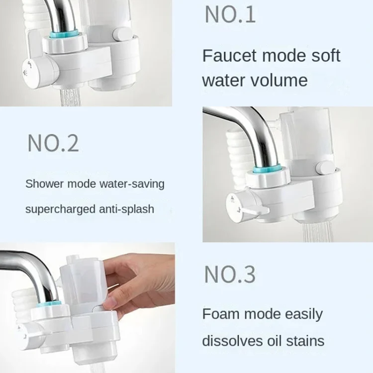 Kitchen Foam Pumping Flushing Water Faucet Extender(White) - Image 15