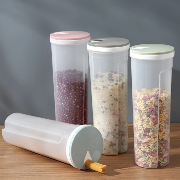 Kitchen Grain Storage Jar Noodle Storage Box Plastic Grain Storage Canister(Green) - Image 2
